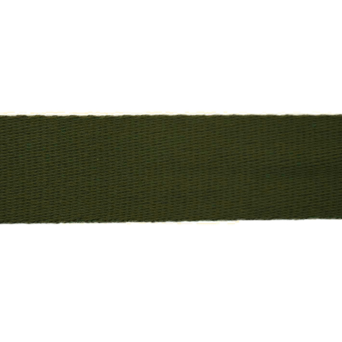 Katoenen tassenband uni olijfgroen 38 mm