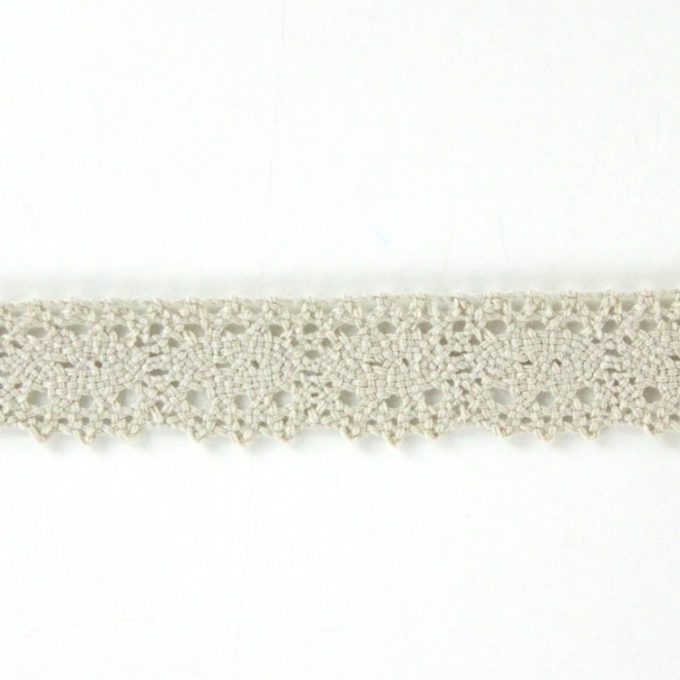Ruban dentelle crochetée en coton, 25 mm, sable