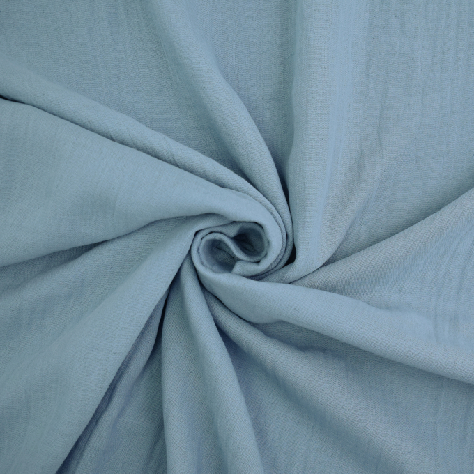 Tissu double gaze de coton, 280cm, bleu