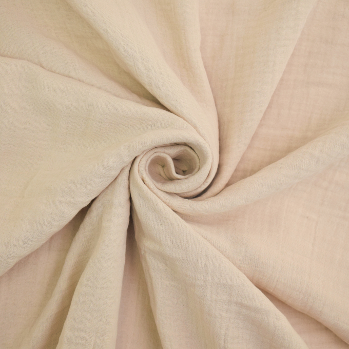 Tissu double gaze de coton, 280cm, sable