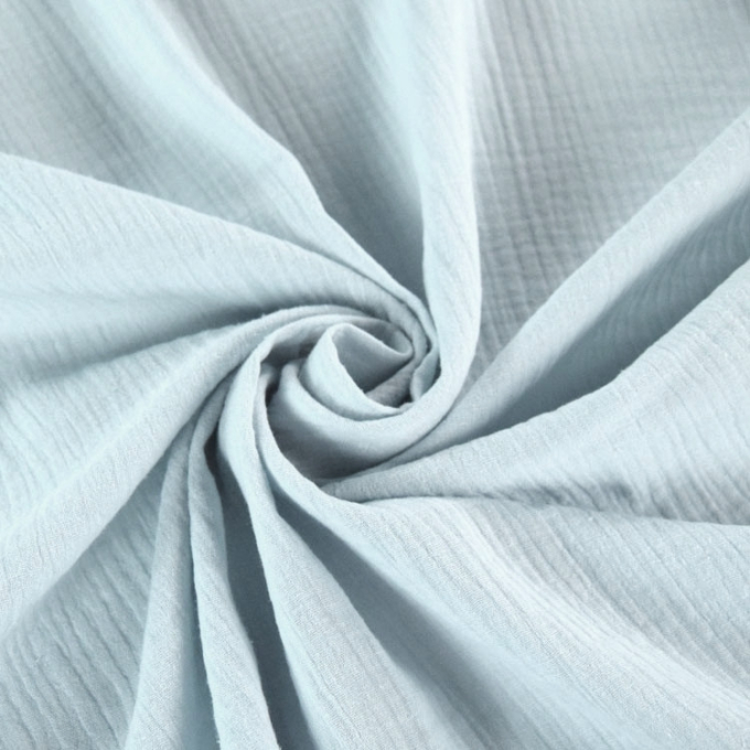 Tissu double gaze de coton, alice bleu