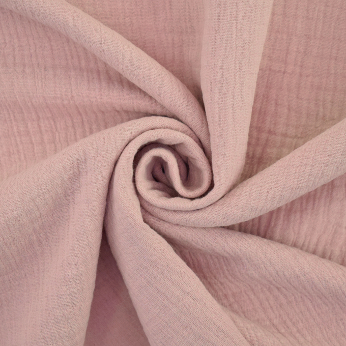 Tissu double gaze de coton, lilas pastel