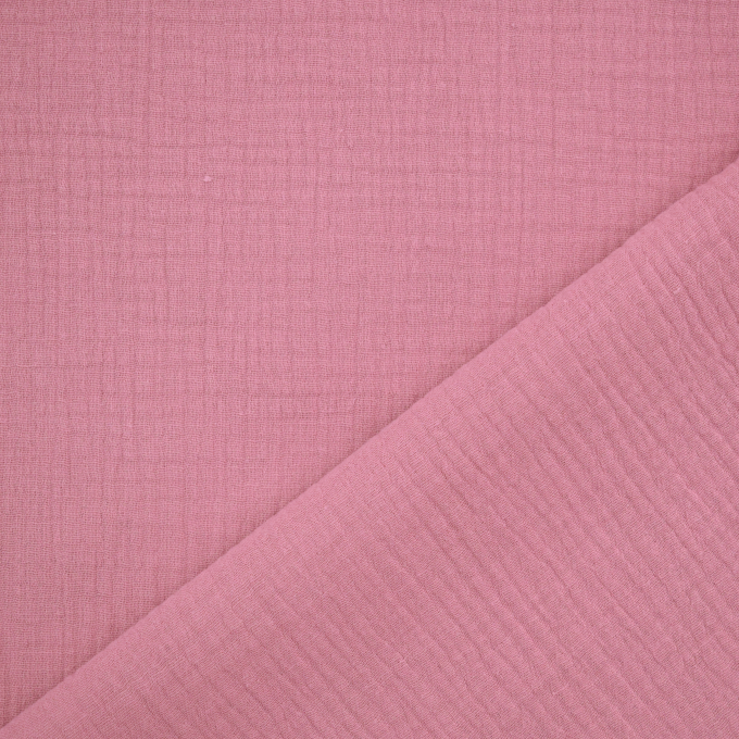 Katoenen mousseline double gauze, oud rosé