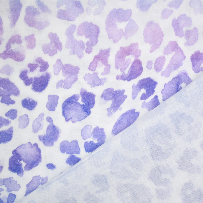 Katoenen mousseline double gauze Animal Print, paars