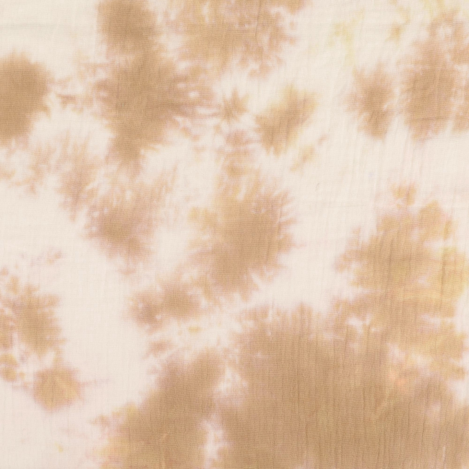Tissu double gaze de coton Batik Stains, beige