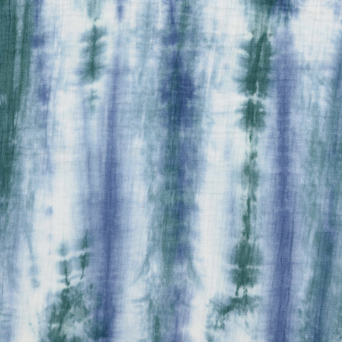 Katoenen mousseline double gauze batik style, blauw