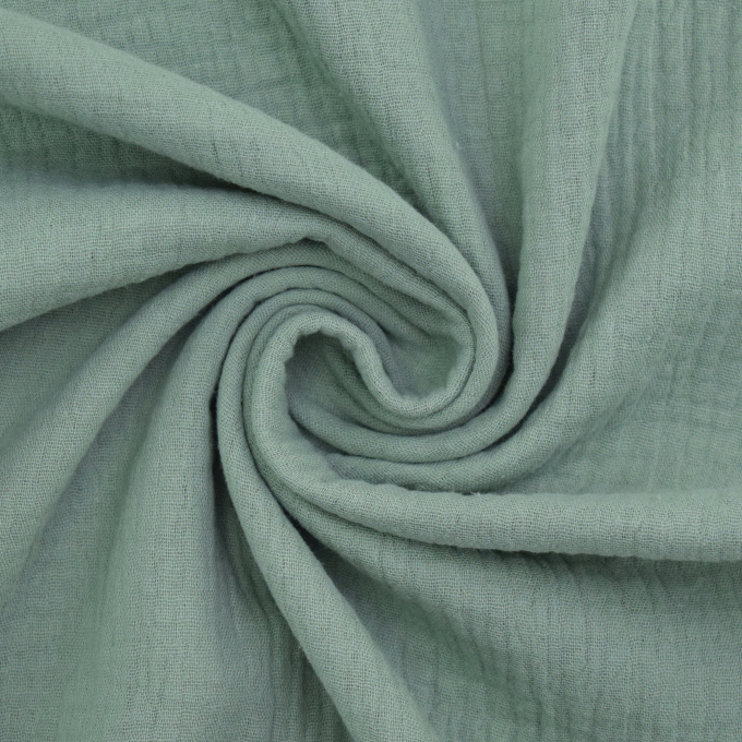 Katoenen mousseline double gauze, pale green