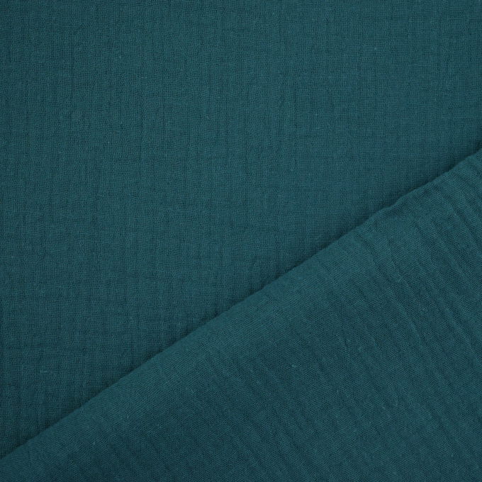 Katoenen mousseline double gauze, petrol