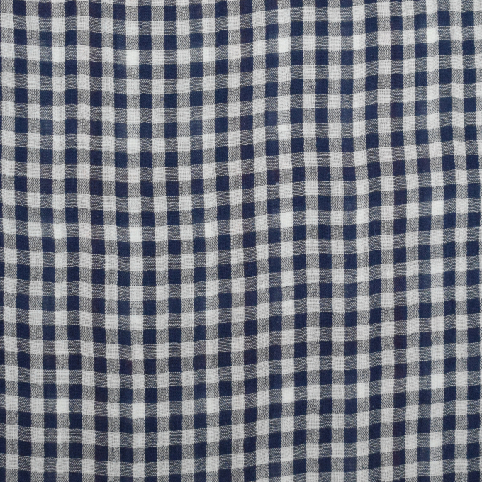 Katoenen mousseline double gauze Doubleface Checks, marineblauw