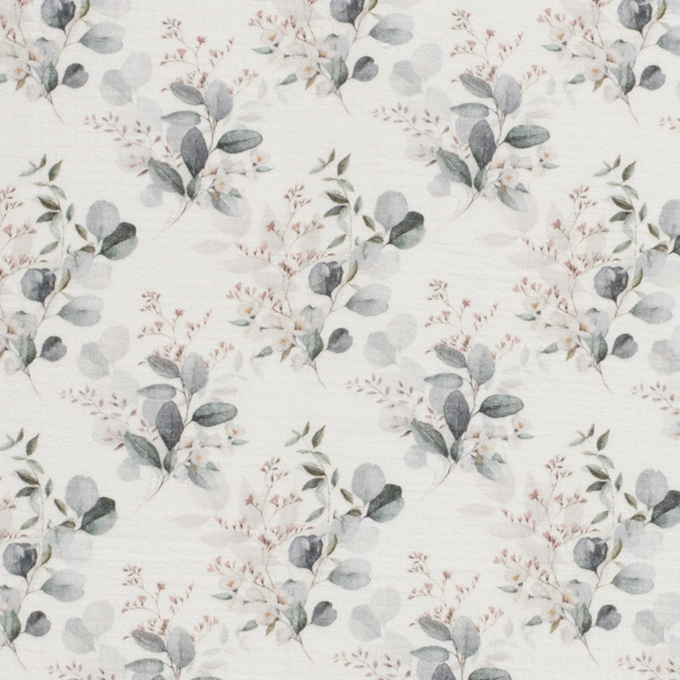 Katoenen mousseline double gauze Flower Dream, gebroken wit