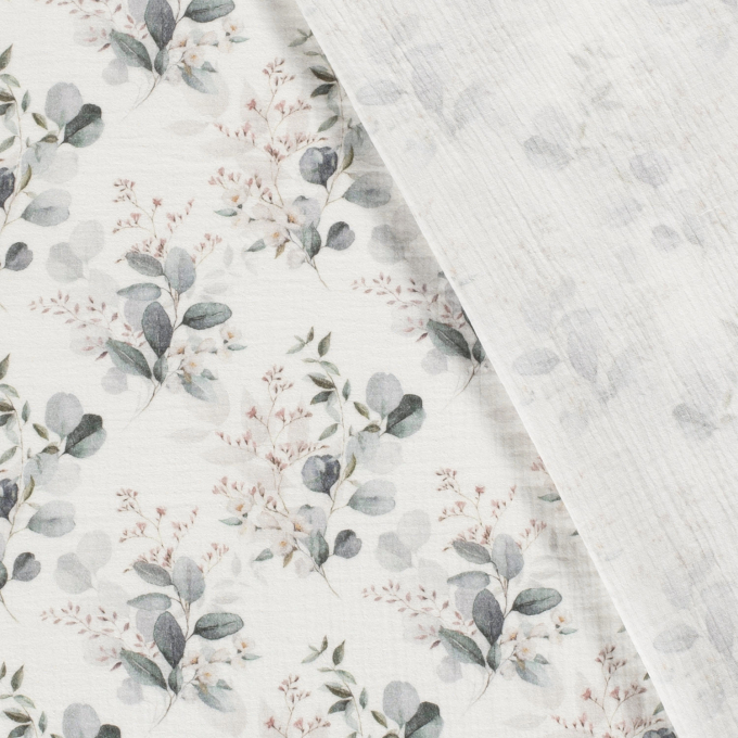 Katoenen mousseline double gauze Flower Dream, gebroken wit