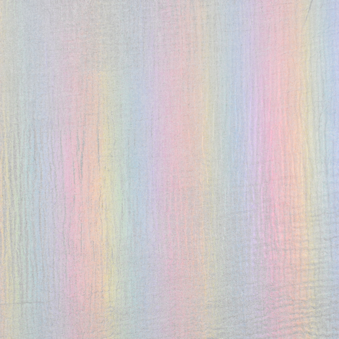 Tissu double gaze de coton lamé Arc-en-ciel Rainbow, multicolore