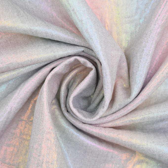 Tissu double gaze de coton lamé Arc-en-ciel Rainbow, multicolore