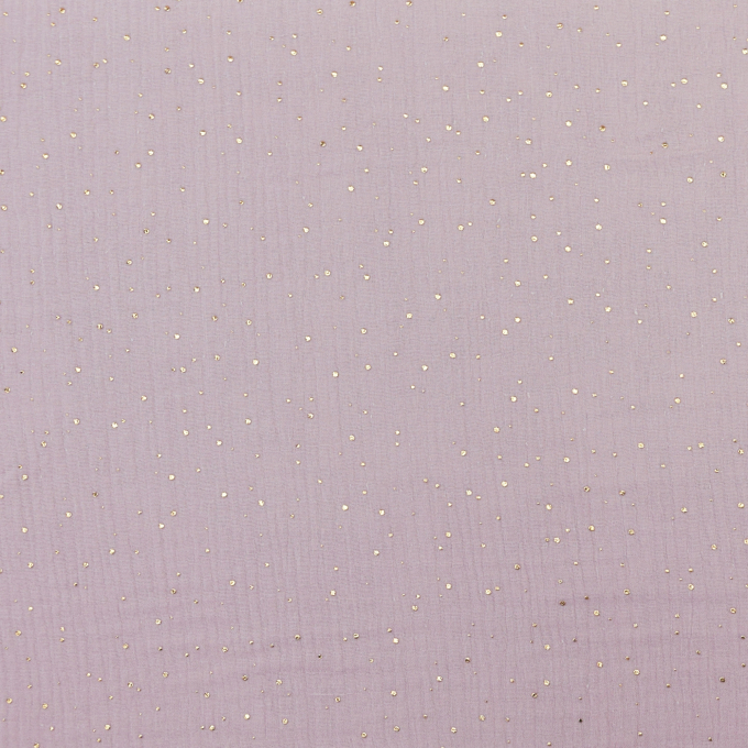 Katoenen mousseline double gauze golden dots, oud blauwpaars