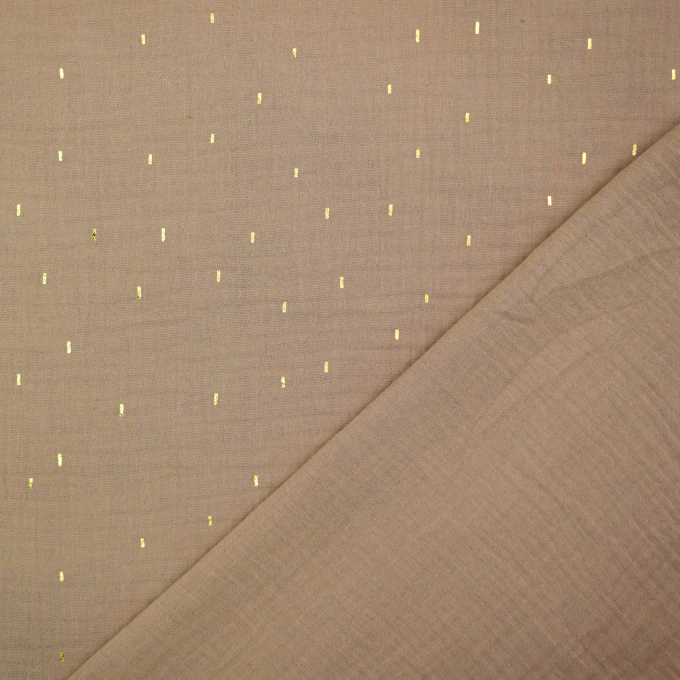 Baumwoll Musselin Golden Strips, beige