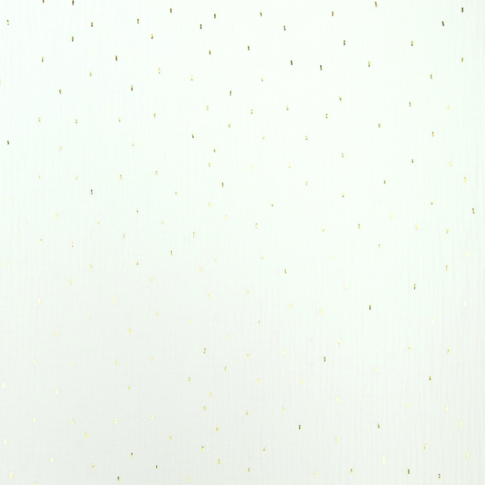 Tissu double gaze de coton Bâtons dorés Golden Strips, blanc cassé
