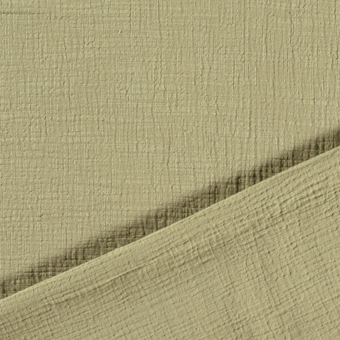 Tissu double gaze de coton aspect lin, vert pâle