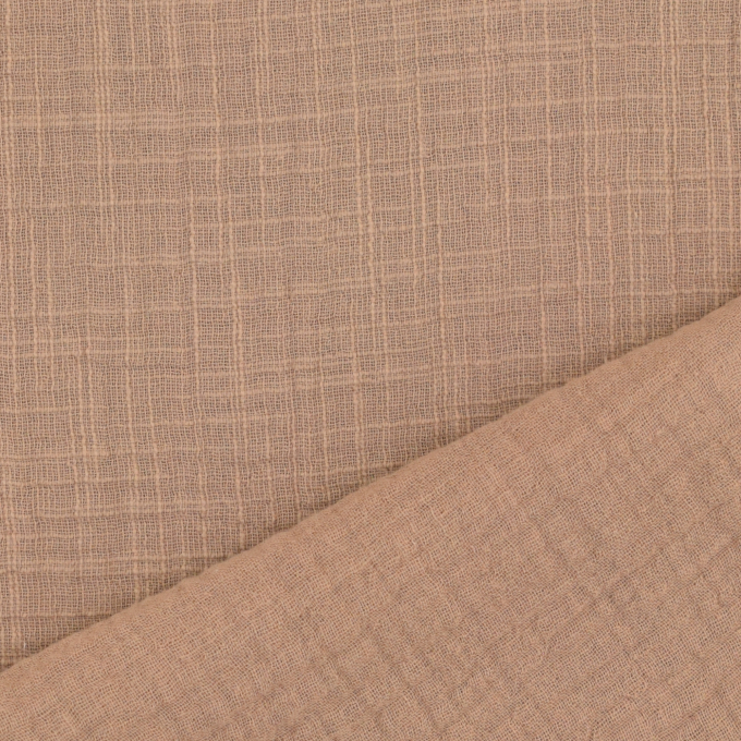 Katoenen mousseline linnenlook, camel