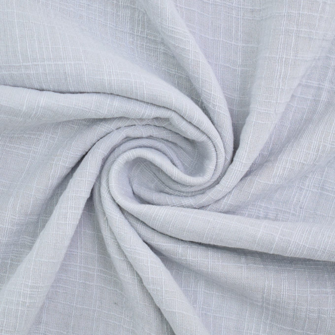 Tissu double gaze de coton look lin, gris clair