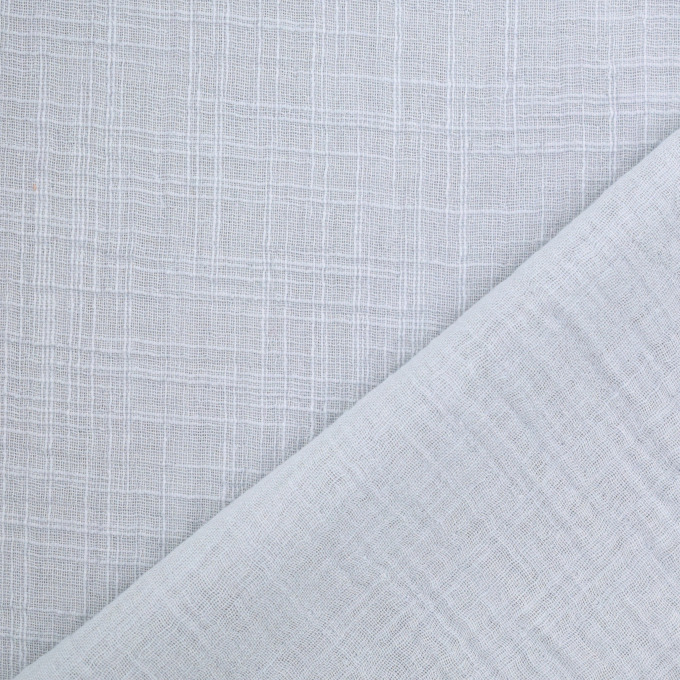 Tissu double gaze de coton look lin, gris clair