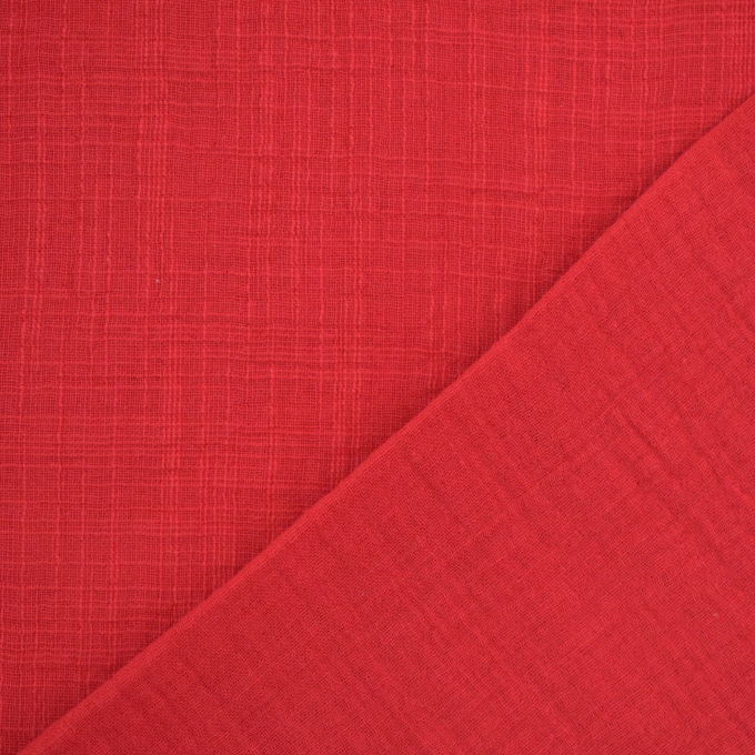 Katoenen mousseline linnenlook, rood