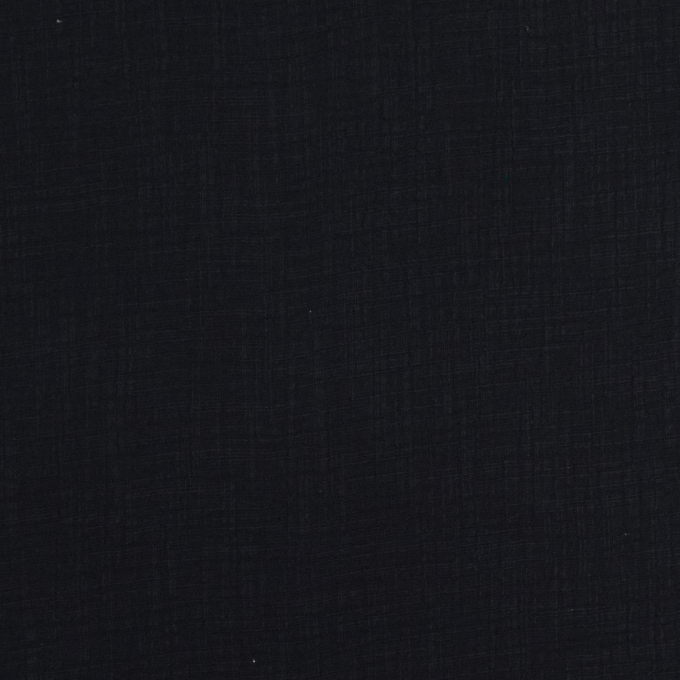 Tissu double gaze de coton look lin, noir