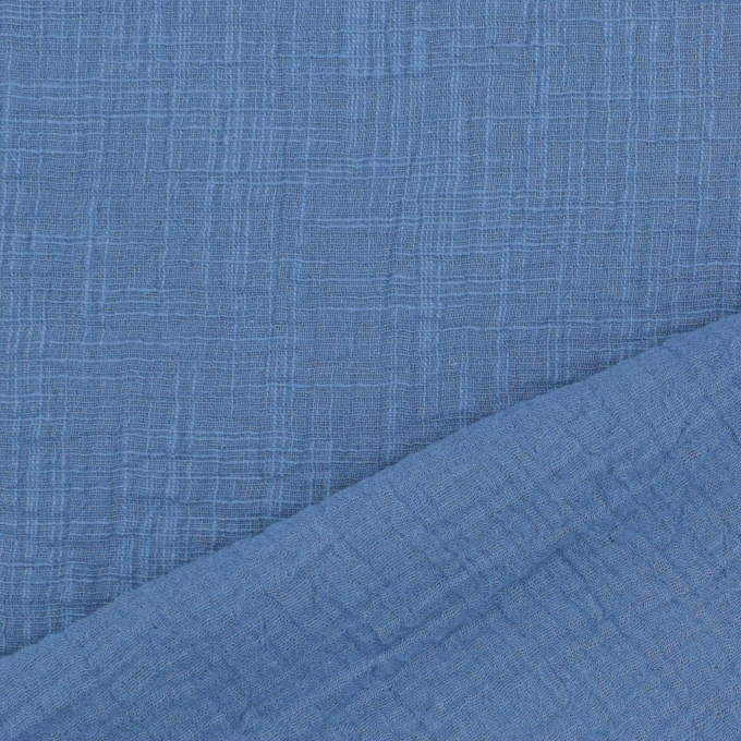 Katoenen mousseline linnenlook, duivenblauw