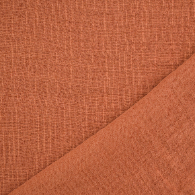 Katoenen mousseline linnenlook, terracotta