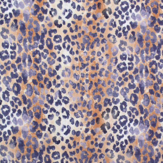 Tissu double gaze de coton Léopard Leo Spots, marron