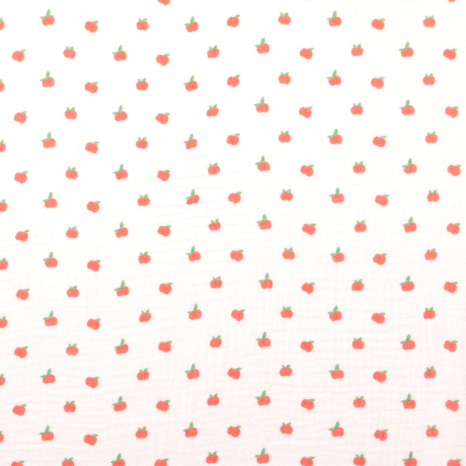 Katoenen mousseline double gauze Little Apple, oranje