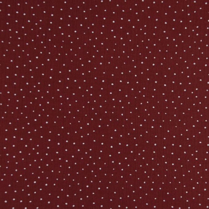 Katoenen mousseline double gauze kleine stippen, bordeauxrood