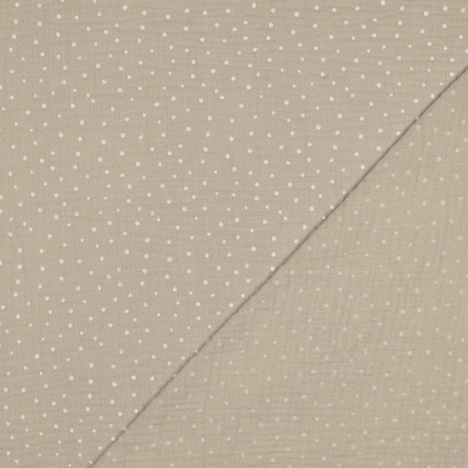 Baumwoll Musselin Little Dots, greige