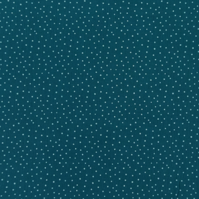 Tissu double gaze de coton à pois, pétrole