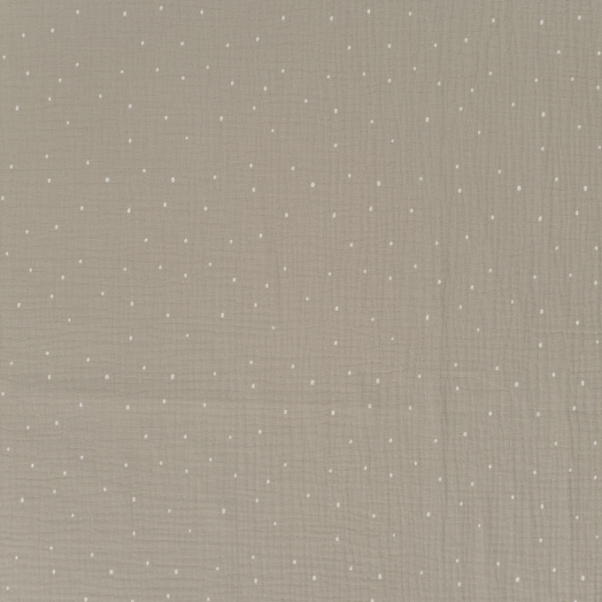 Katoenen mousseline double gauze punten, lichttaupe