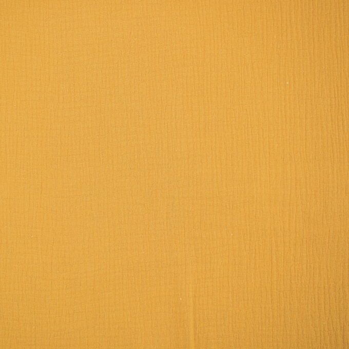 Katoenen mousseline double gauze, mosterdgeel
