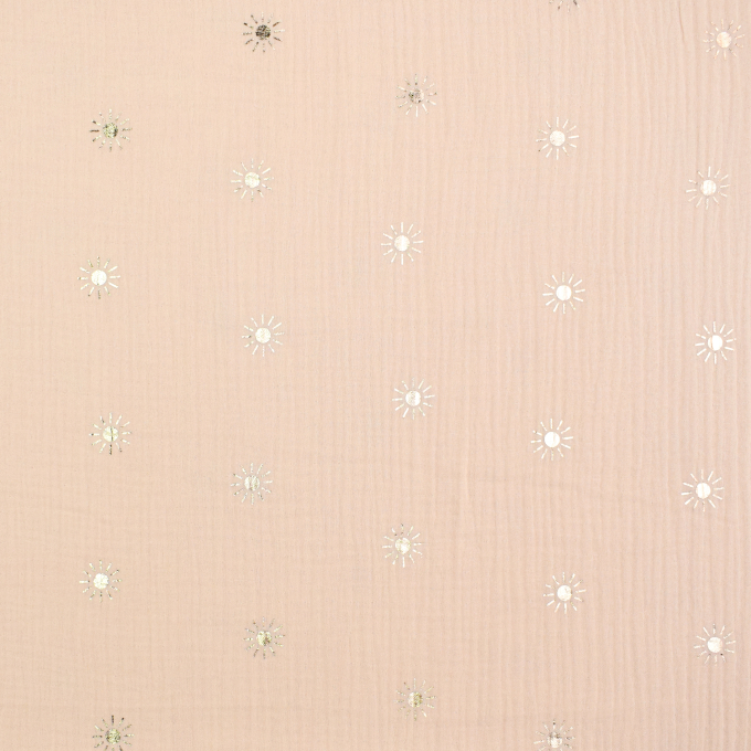Katoenen mousseline double gauze Shining Sun, apricot