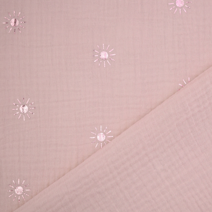 Katoenen mousseline double gauze Shining Sun, rosé