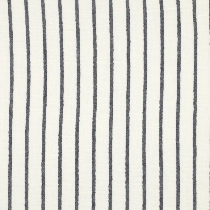 Katoenen mousseline double gauze Small Stripes, marineblauw