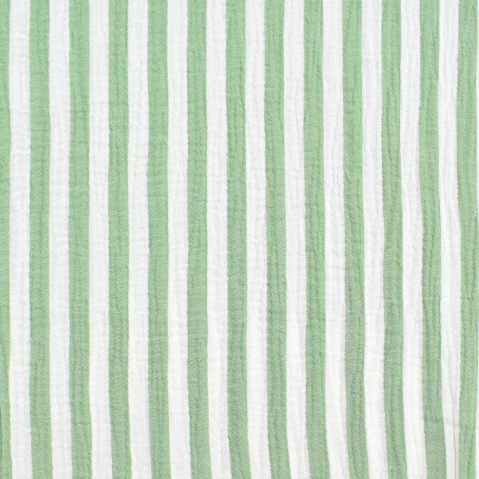 Katoenen mousseline double gauze Stripes, groen