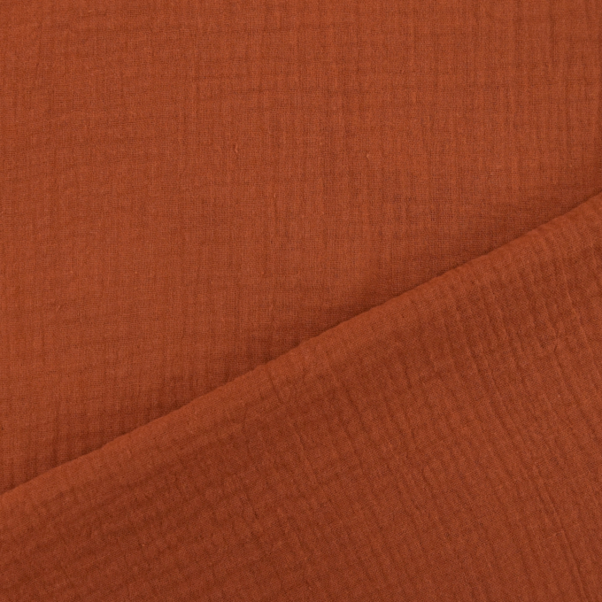 Katoenen mousseline double gauze, terracotta