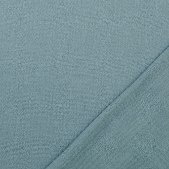 Katoenen mousseline double gauze uni, oudpetrol