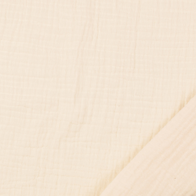 Tissu double gaze de coton, crème