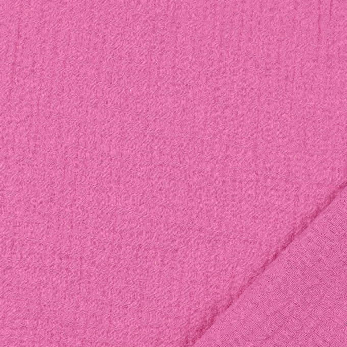 Cotton muslin double gauze plain, light bright pink