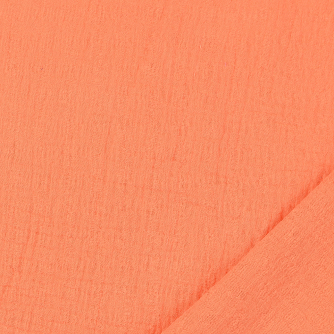 Katoenen mousseline double gauze uni, zalmroze