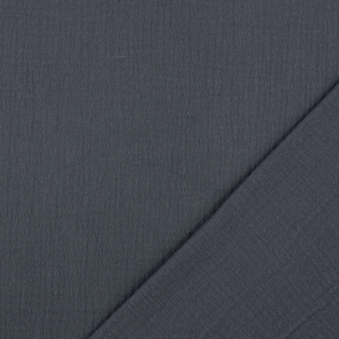 Katoenen mousseline double gauze uni, staalblauw