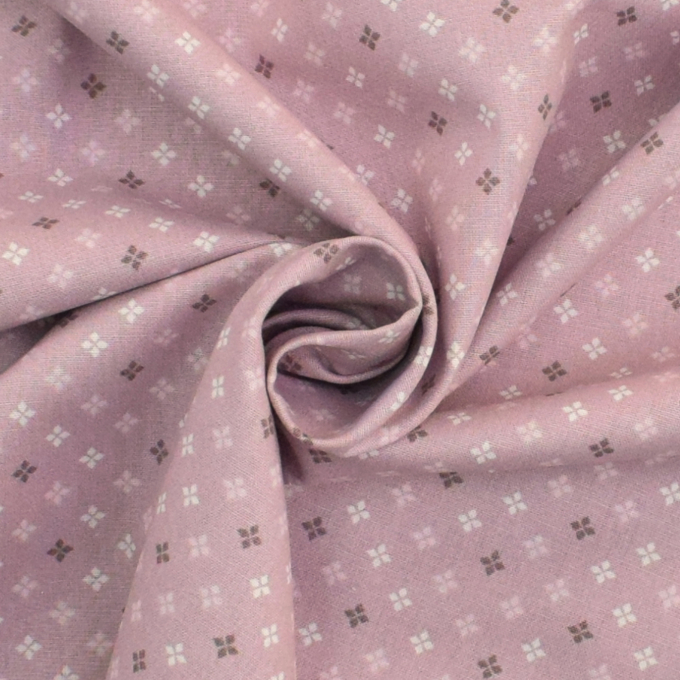 Tissu coton popeline Fleurs géométriques Anna, mauve