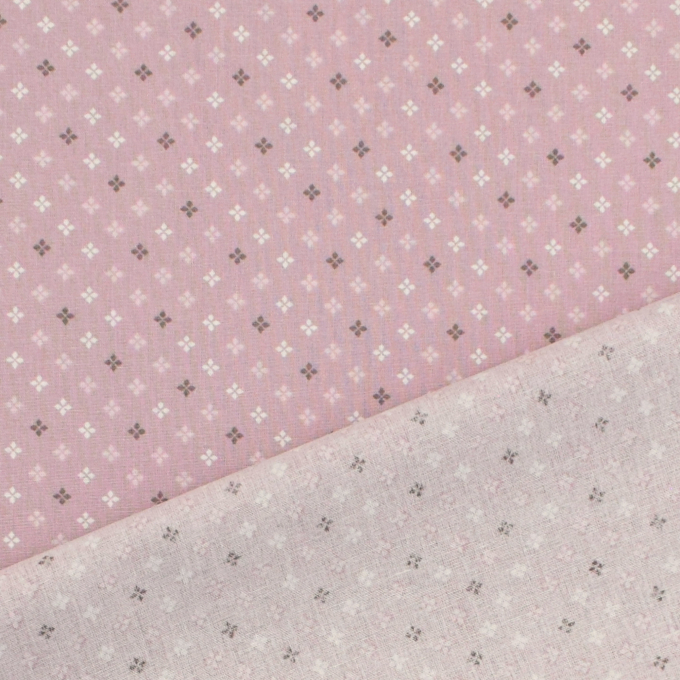 Tissu coton popeline Fleurs géométriques Anna, mauve