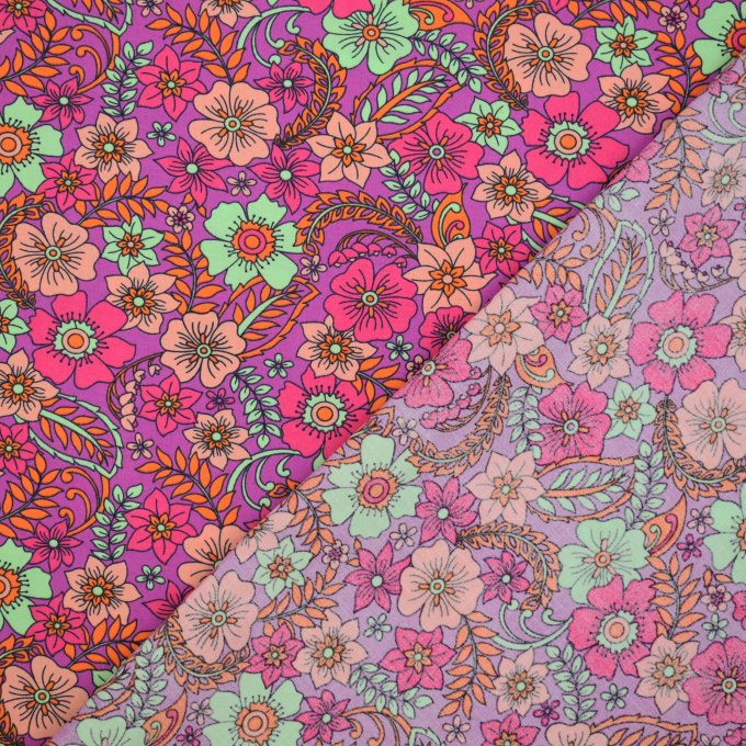 Tissu coton popeline Fleurs Beautiful Flowers, baies