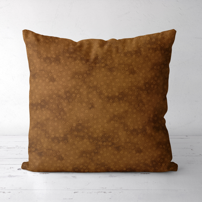 Katoenen stof big dots, bruin