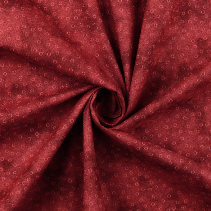 Tissu coton popeline big dots, rouge foncé